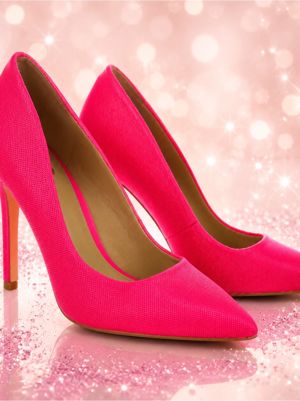 Mi Neon Pink Pointed Stiletto Pumps